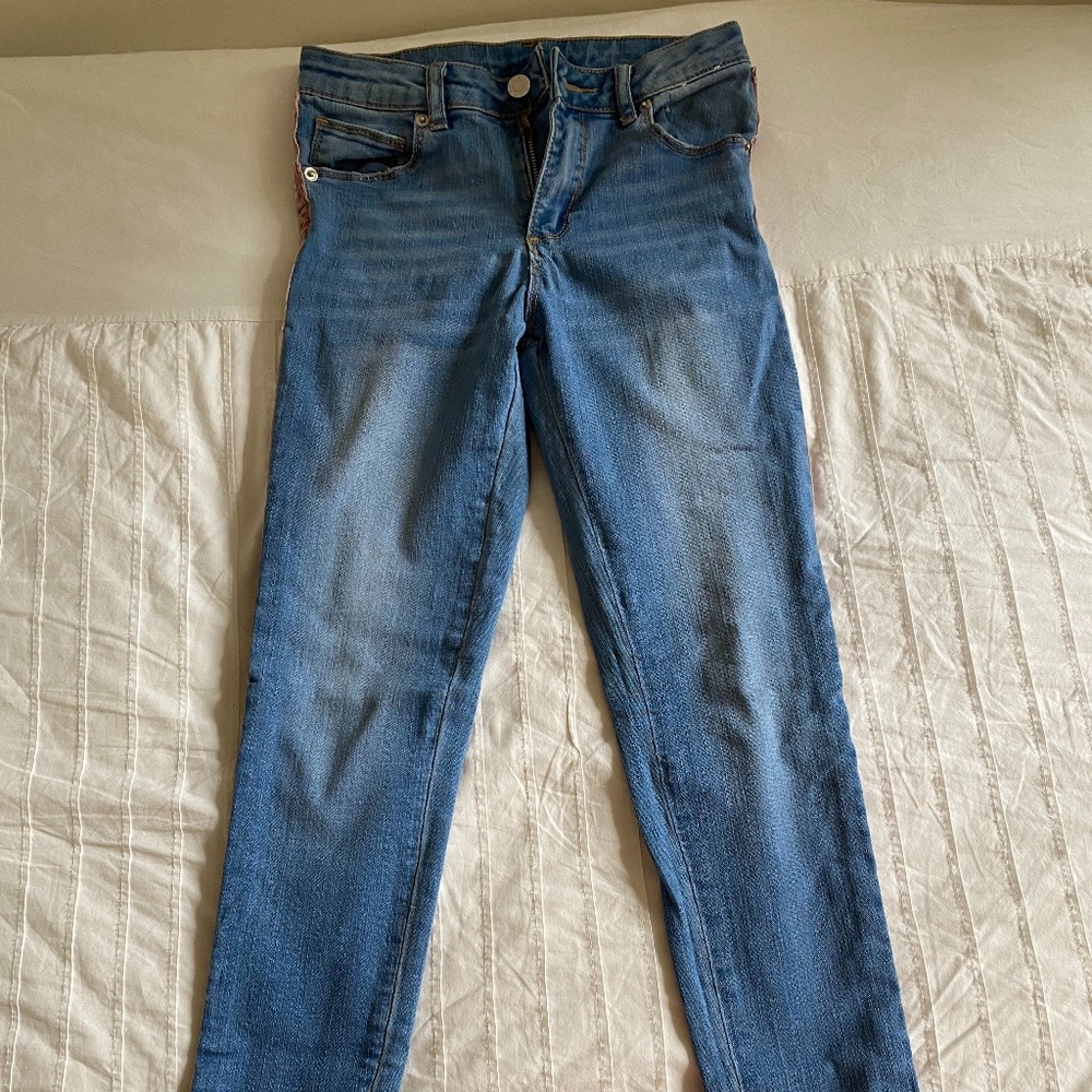 Tilii Jeans with pink velvet strip down side